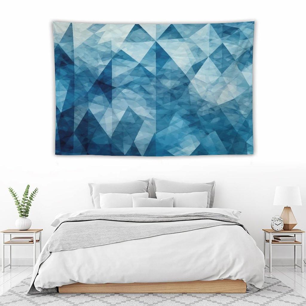 Geometric Blue Tapestry Modern Stylish and Strikingly Unique Wall Art for a Contemporary Decor Statement