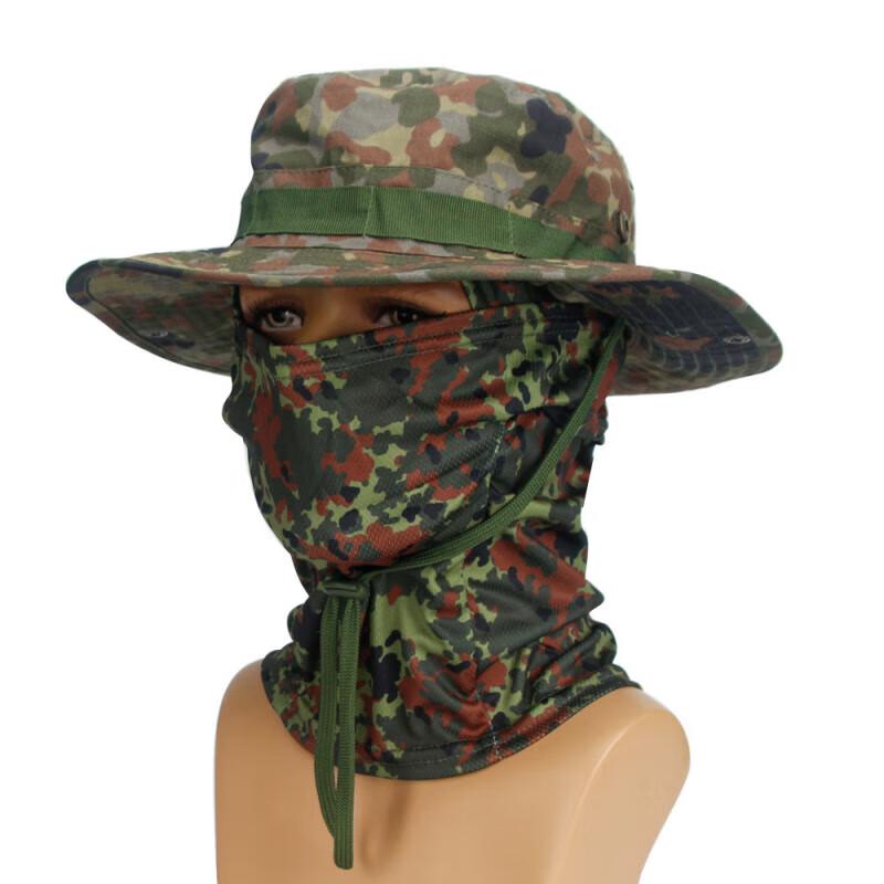 Camouflage Round Brim Hat and Balaclava Set
