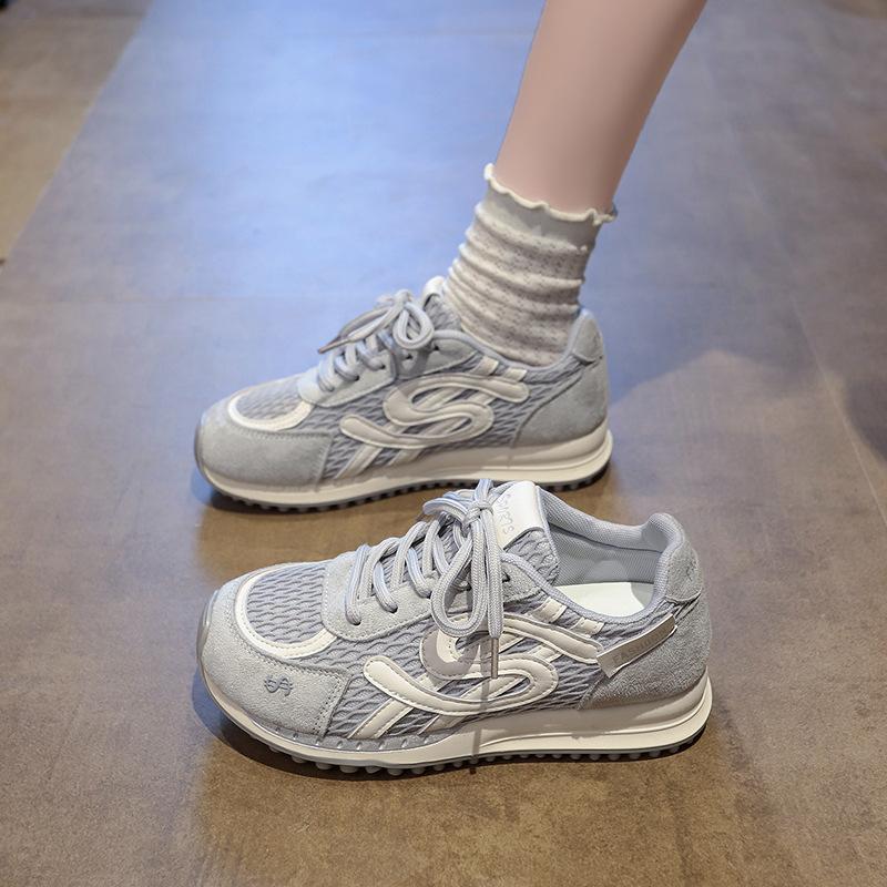 

Кроссовки Детские легкие из мягкой кожи дышащие сетчатые туфли платформа повседневные туфли ретро 40