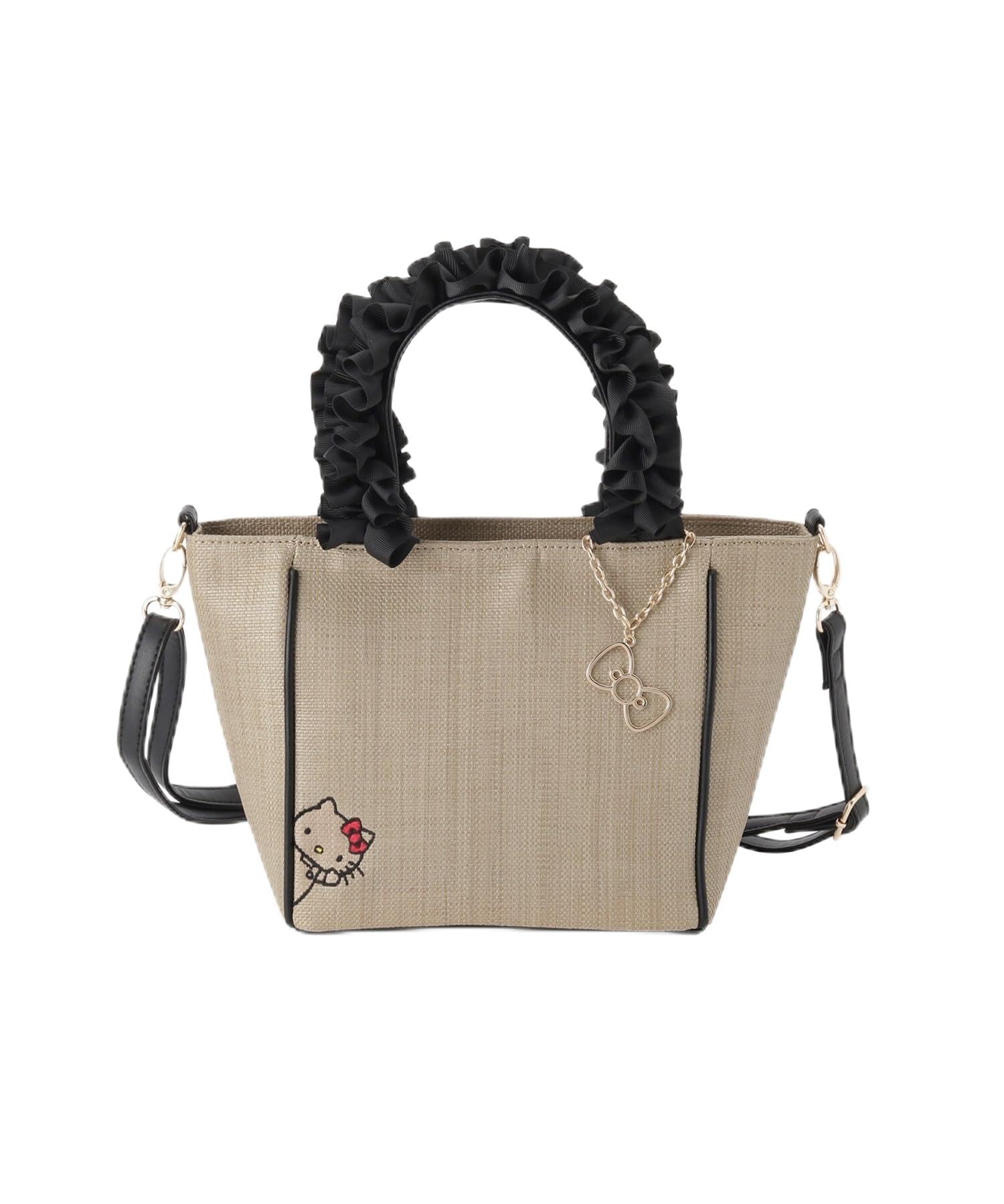 

Tote Bag Frill Grosgrain PP 2WAY Tote 76902049 Light Beige 00 [Globe] [Hello Kitty] Women s (051)