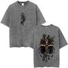 Gewaschenes Vintage Anime Haikyuu KARASUNO Merch T-Shirt Herren Cartoon Manga Oversized T-Shirt Herren Sommer Lässige Kurzarm-T-Shirts