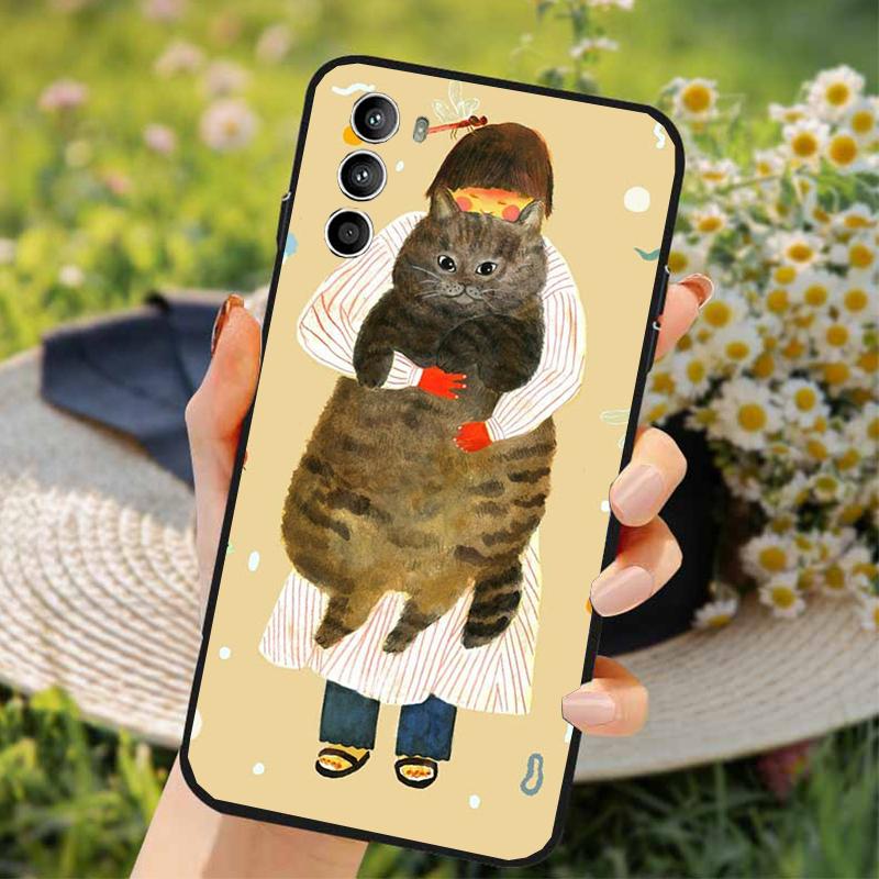 Fun Cat Phone Case For Moto G85 G55 G05 G14 G75 G31 G50 G52 G60 G13 G32 G84 G54 G53 G72 G24 Power