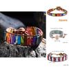 Ethnic Inspired Artificial Colored Stone Weaving Wide Bracelet For Women With Minimalist Design