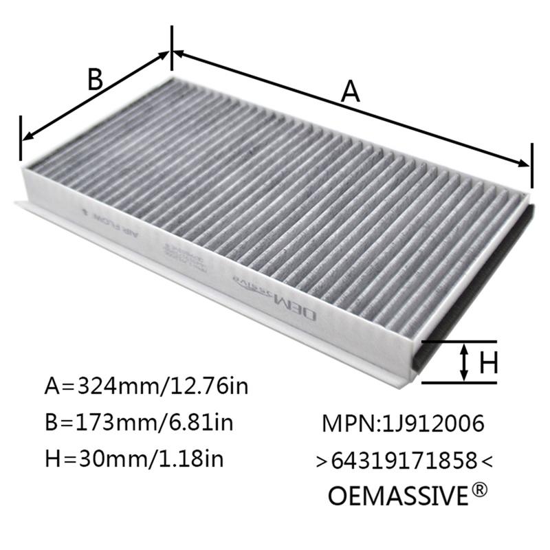 Pollen Cabin A/C Air Filter For BMW 5 Series E60 Saloon 520d N47D20A 520i N43B20A 1995CC 523i N52B25A 525d 2497CC 2003 - 2010