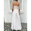 2026 Summer Off Shoulder Polka Dot Dress New Sexy Elegant Strapless Waist-cinching Slim Fit A-line Party Evening Dress Sweet Pleat Fashion Clothing