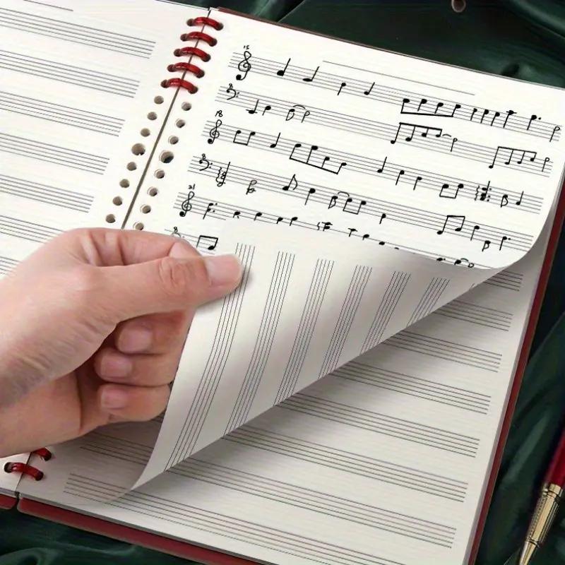 60-Sheet B5 Music Notation Notebook - Reusable Loose-Leaf Staff Paper, Double-Sided Exercise Book for Musicians & Composers