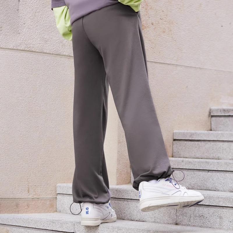 Li Ning Sports Lifestyle Series Solid Color Loose Wide Leg Casual Sports Pants Women Pants Fawn AKLS976-3