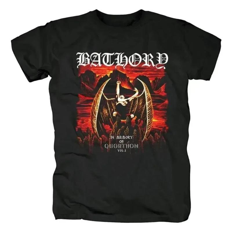 Bathory Black Metal Venom Men Women 100% Cotton Quality T-shirt Hip-Hop Casual Street Rock Harajuku Classic Short Sleeve Clothes