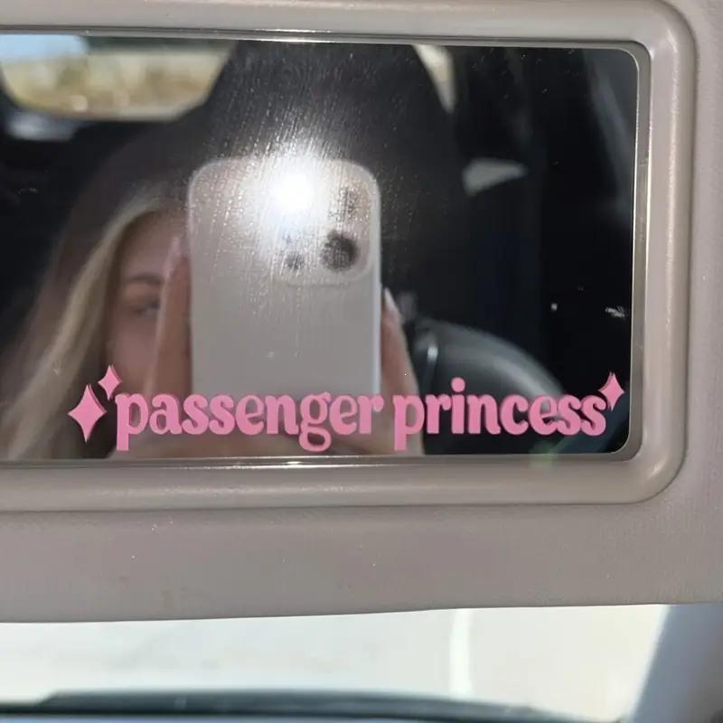 Passenger Princess Personalized Car Mirror Sticker