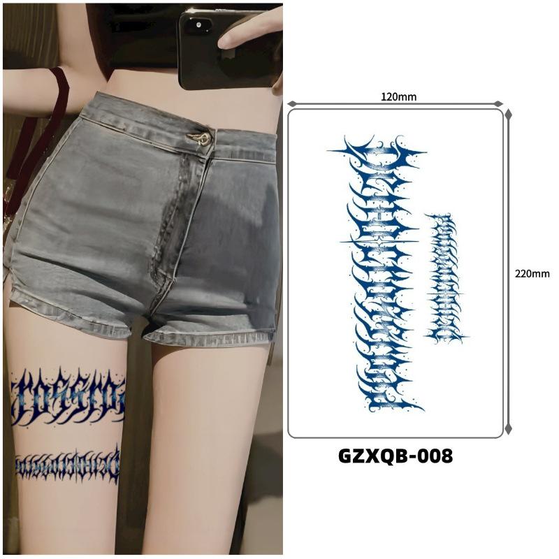 Waterproof Non-Reflective Herbal Semi-Permanent Tattoo Stickers for Concerts 220x120 mm