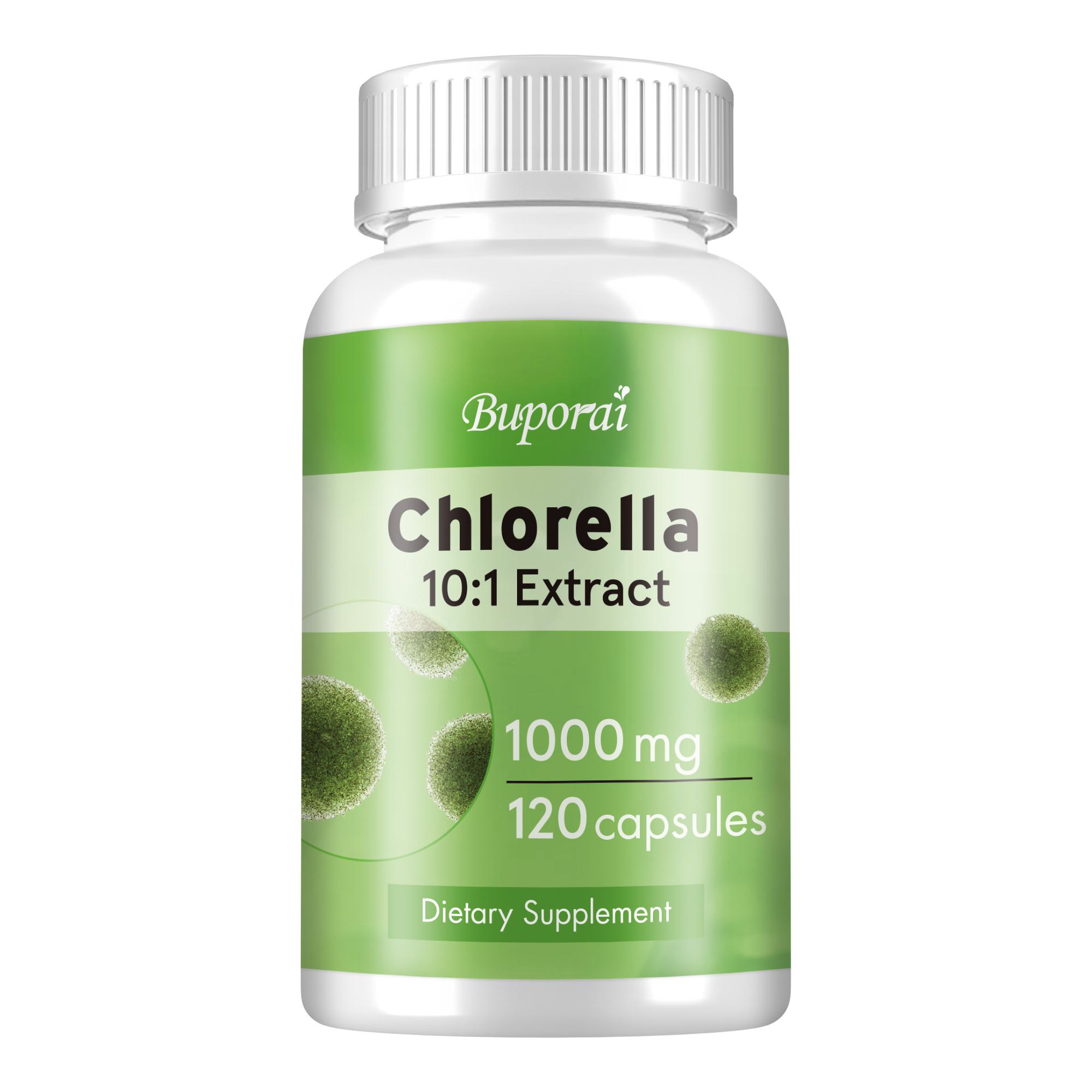 

Buporai Chlorella Extract Capsules, 1000 mg per serving, 10:1 extract, vitamins and minerals, unisex. 120*1