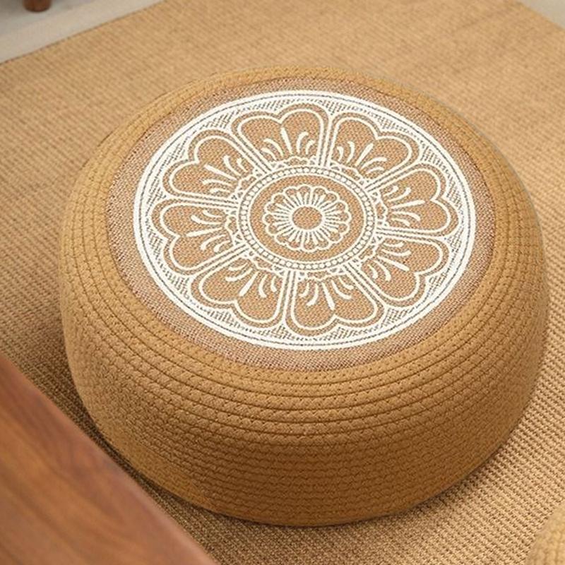 Rattan Ottoman Patio Ottomans And Footstools Tatami Floor Cushion For Home Garden Coastal Living Porch Exterior Deck Poolside