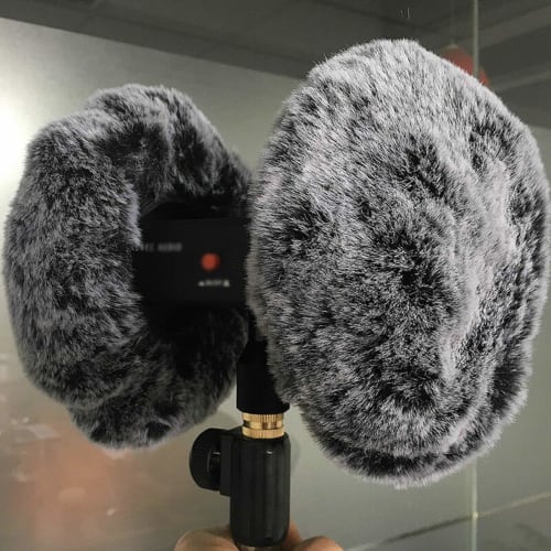 Microphone Windscreen Muff Cover for 3DIO HeadRec Recorder, 3DIO Free Space Binaural Microphone, Outdoor Fur ASMR Windscreen, Dead Cat Fluffy Windshie