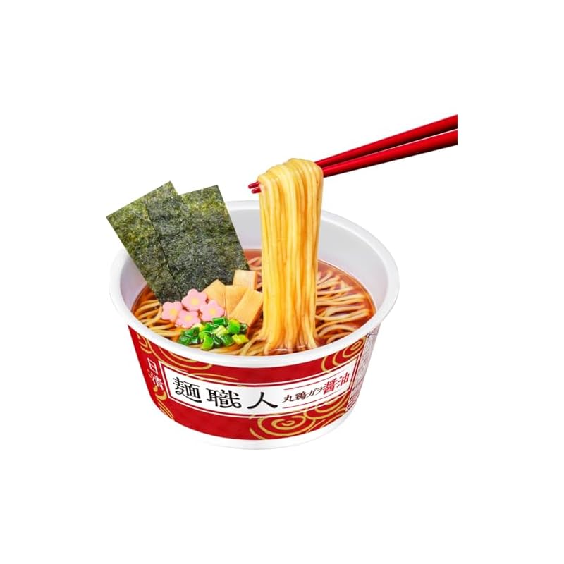Nissin Men Shokunin Soy Sauce [Made with whole soybean soy sauce, rich umami and depth of flavor] Nissin Foods Cup Noodles 87g x 12