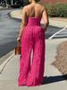AL312 Damski kombinezon bez ramiączek z wysokim stanem: Seksowna, Bez rękawów, Szerokie nogawki, Idealna na co dzień, Wakacje, Imprezę lub letnie stylizacje.