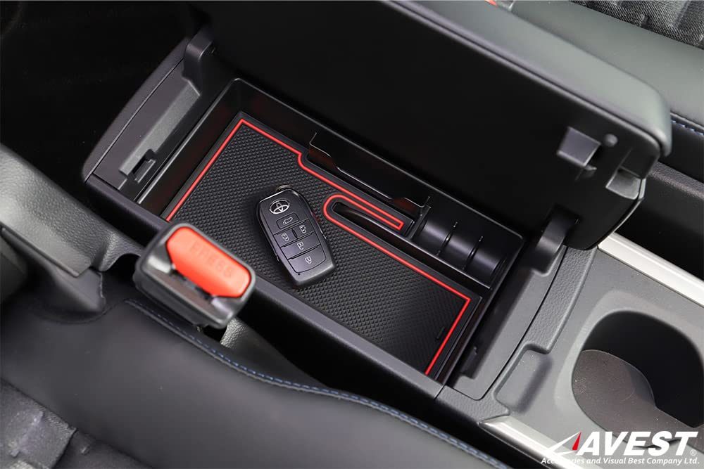 AVEST Console with Rubber Mat for Toyota Noah 90 and Accessory Fits the New Noah and Convenient Interior Parts and Box/Tray 90/Voxy Series, Storage,