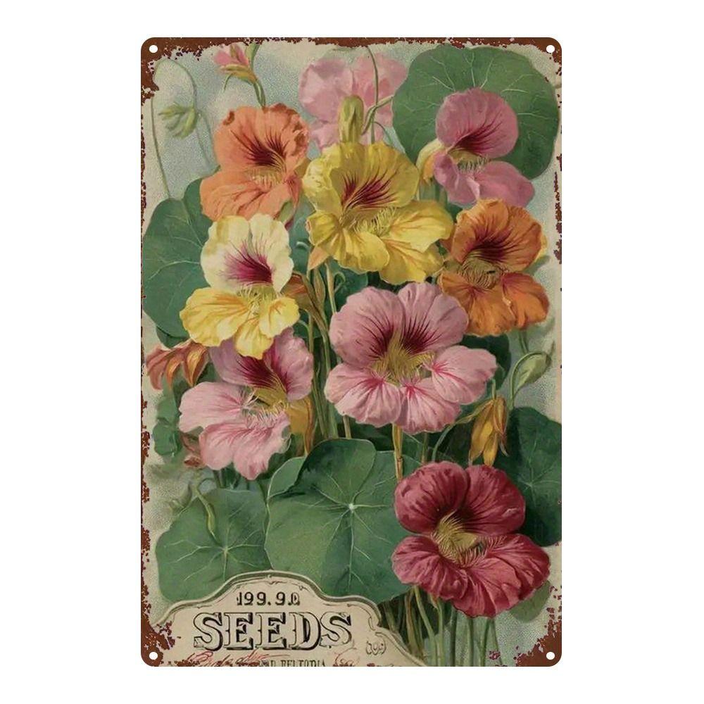 Vintage Metal Tin Sign Easter Bunny with Eggs Wall Decor Home Kitchen 20x30cm