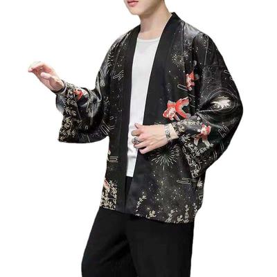 Herren Sommer Strickjacke mit siebenteiligen Ärmeln Japanische Yukata Traditionelle japanische Kleidung Oberteile