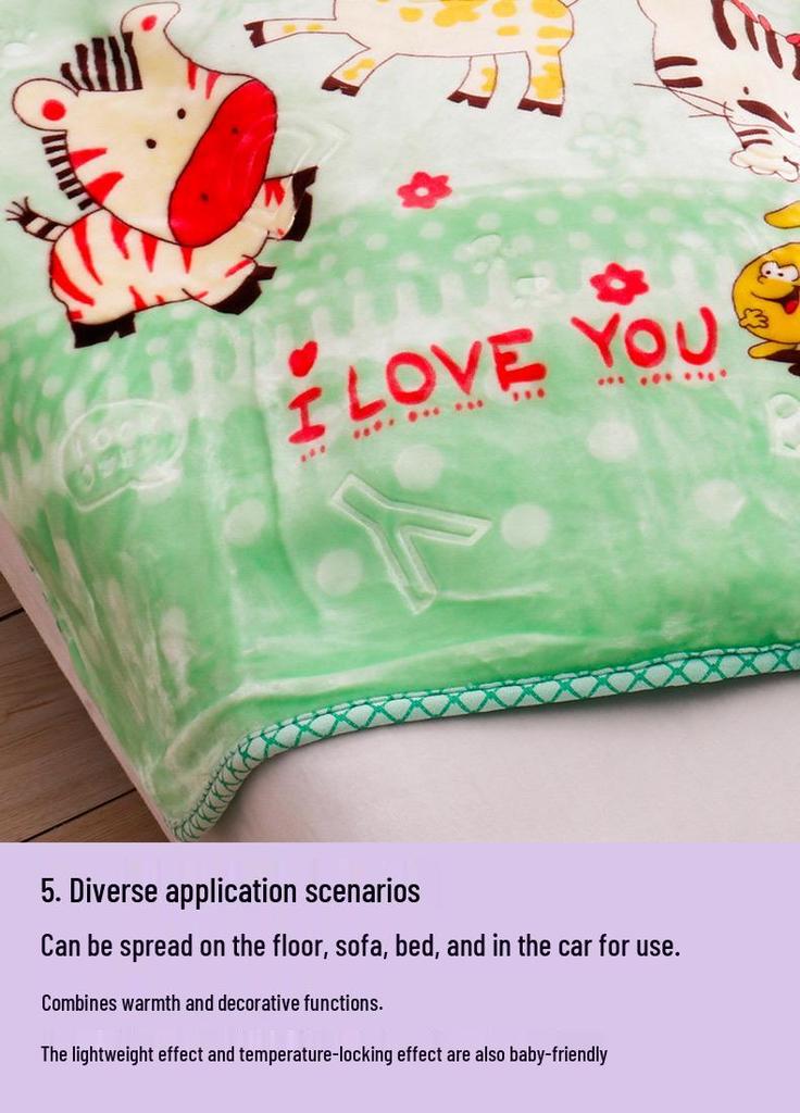 Cartoon Baby Double Layer Cloud Blanket for Newborns - Spring/Autumn Photography Blanket