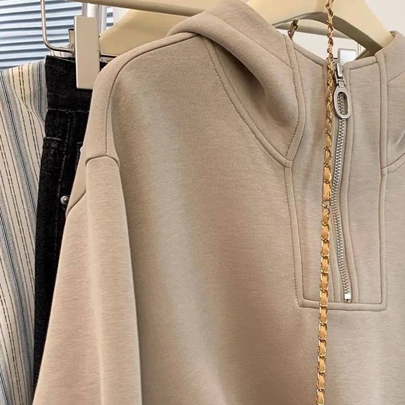 Sweatshirt for Women Cotton Oversize Hooded Fleece Thickened Loose Casual Pullover Long Sleeve Winter Sweatshirt Top