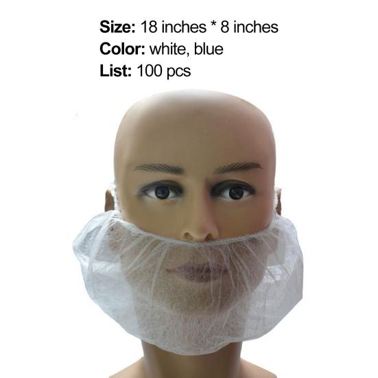 100 Stück Bartschutz Einweg Atmungsaktiv Vliesstoff Einzelne Schlaufe Gesichtsmasken für Männer