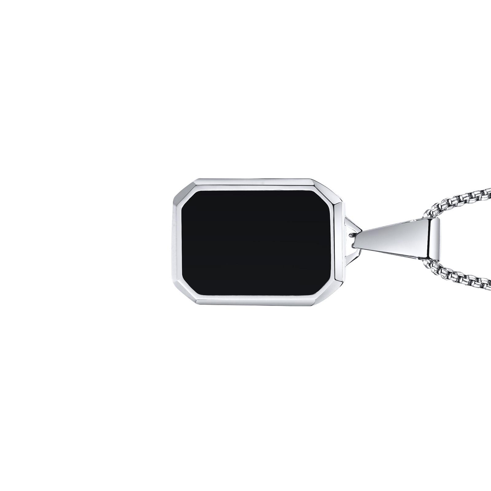 

Геометрическое ожерелье из нержавеющей стали, ожерелье с прямоугольной подвеской, каменное шейное украшение, цепочка-ожерелье, подходит для мужчин 8