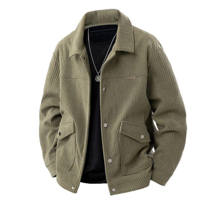 Corduroy Jacket Men's Spring and Autumn Heavy and Crisp Style Windproof Casual Versatile Jacket Top