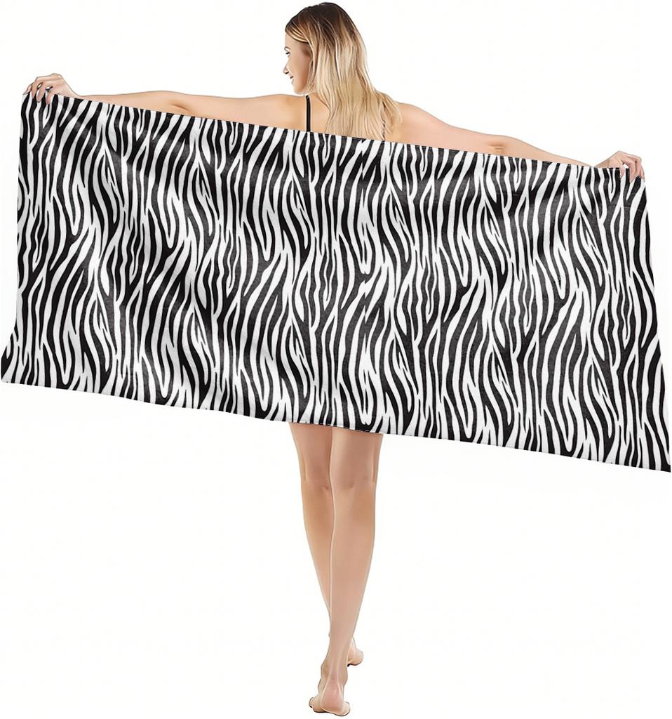 1PC Towel Leopard Zebra Pattern for Family or Friends Gifts Quick-Dry Beach Towel For Yoga Tourism Beach GYM Camping Swimming