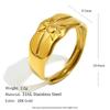 MamacitaSlay 316L Stainless Steel Octagonal Star Open Ring Party Waterproof Jewelry Women's Unique Cool Ring High Quality Gift