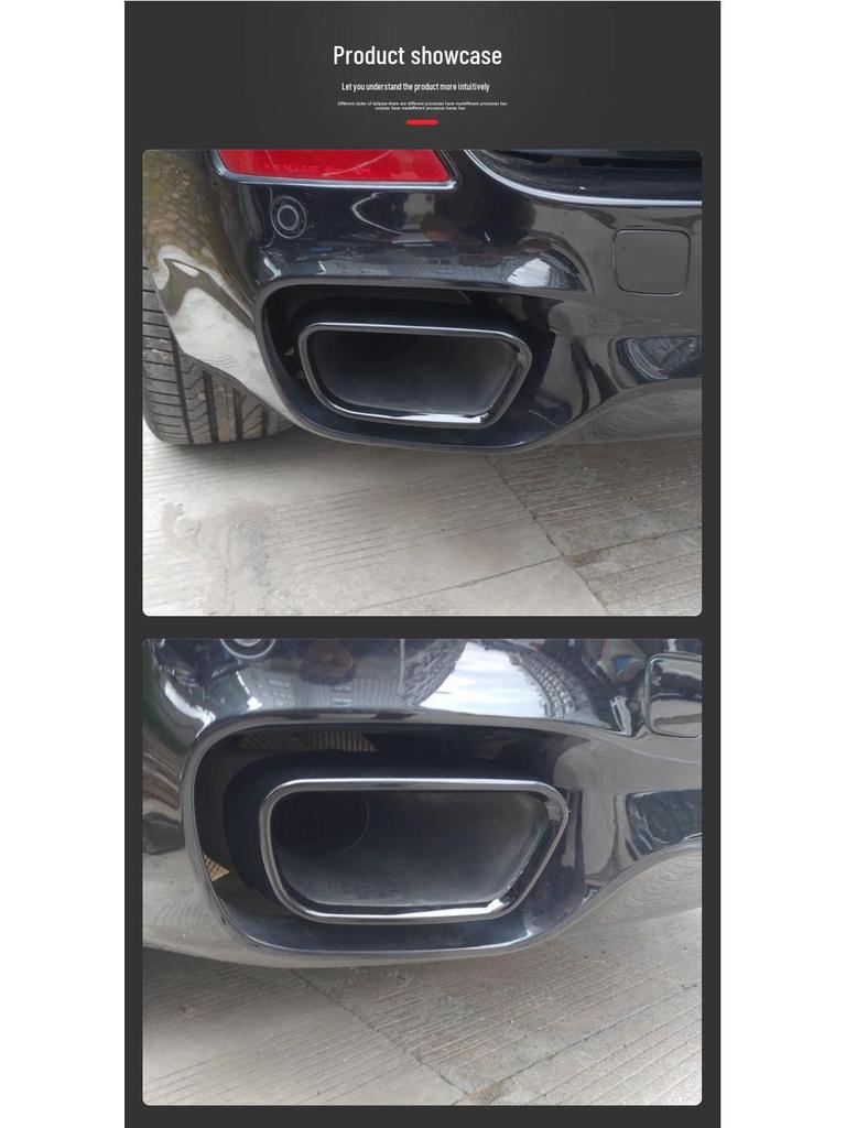 14-18 BMW X5 Dual Outlet Black Stainless Steel Exhaust Tailpipe Cover