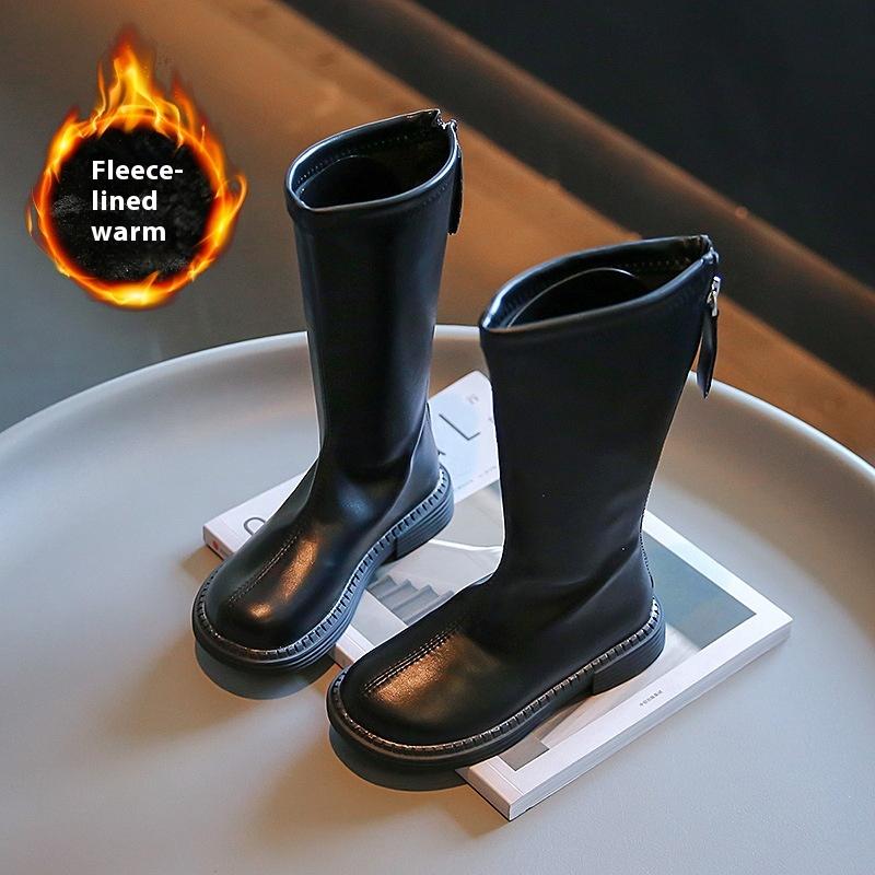 Girls' Long Boots Autumn and Winter Children's High Boots Soft Sole Fashion Boots Long Leather Boots