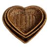 Heart-Shaped Woven Storage Basket Multi-Uses Simulation Rattan Desktop Baskets For Bread Fruit Restaurant Serving Display Basket