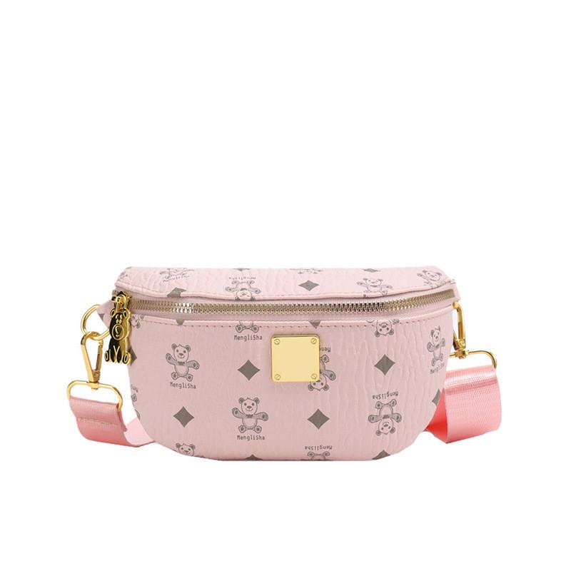 Bear Print Cute Casual Single Shoulder Crossbody Chest Bag Kids Fashion Gift