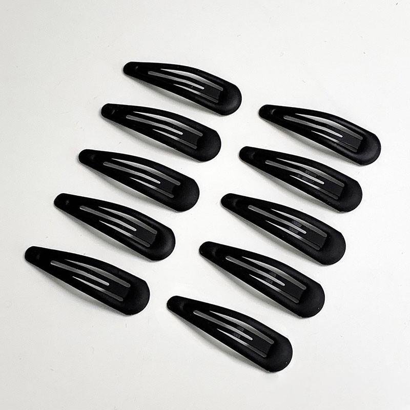 10pcs of simple black hair clips for women, ideal for fixing bangs and backcombing.
