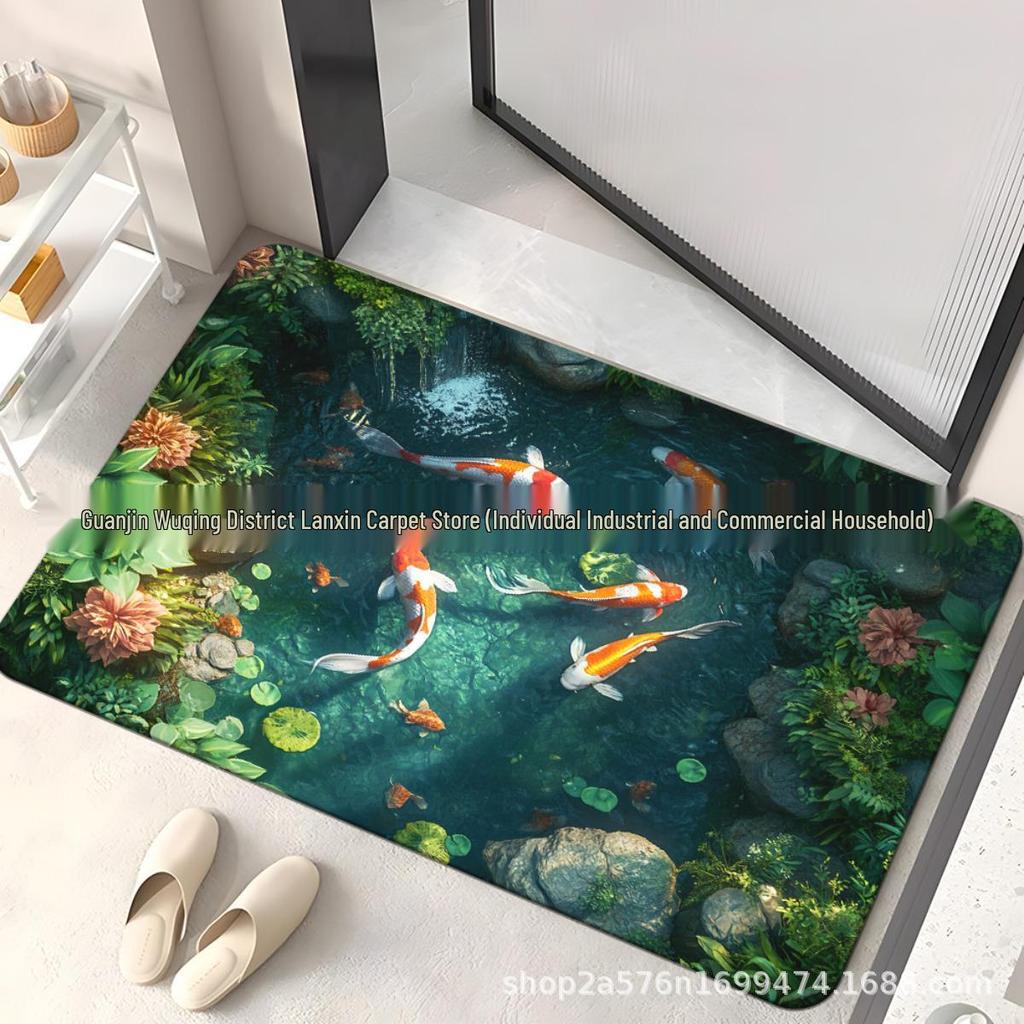 3D Ocean Floor Mat: Dirt-Resistant, Wear-Resistant, Easy-Clean Foot Mat for Home, Entrance, or Kitchen