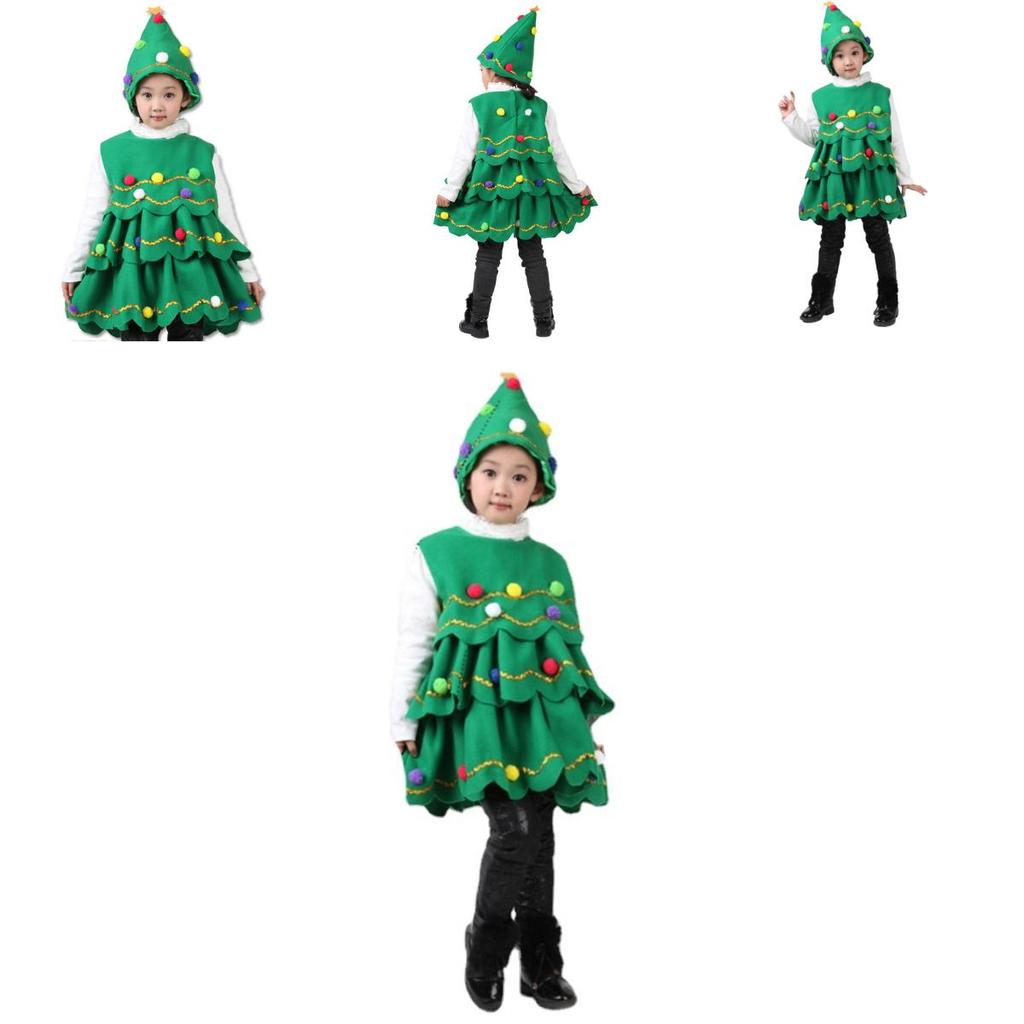 Premium Christmas Tree Clothing For Children Striped Design Perfect For Role-playing