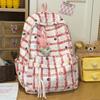 Schoolbag Campus Style Plaid Sweet Backpack Female Large Capacity Foreign Style Small Flower Korean Student School Bag Fresh Versatile Backpack