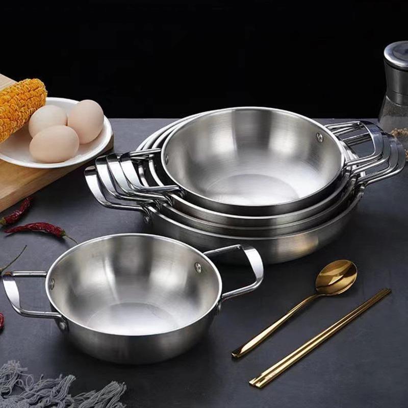 Korean Ramen Pot Multipurpose Fast Heating Double Ear Stockpot Pan Dry Pots Household Seafood Pot Instant Noodle Pot