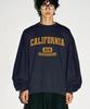 OETTA California Riverside Double Cotton Overshoulder Balloon Fit Sweatshirt Navy Otm25038