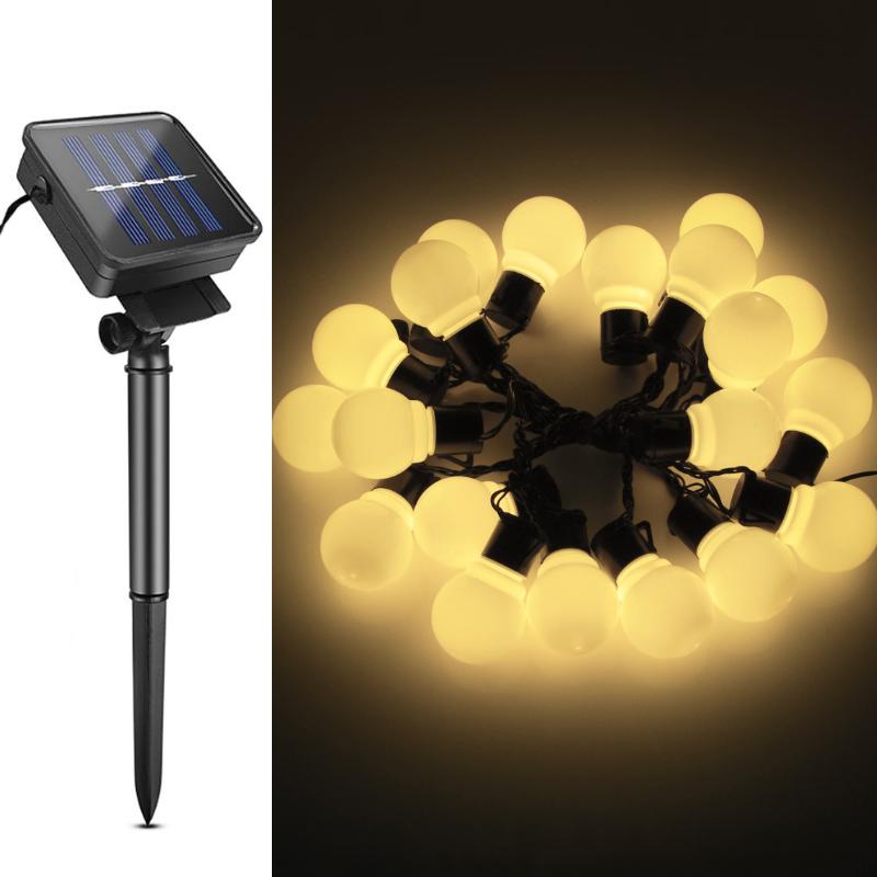 

Світлодіодні сонячні струнні лампочки 20 світлодіодів на сонячних батареях Водонепроникні ландшафтні глобусові лампочки для ліхтарів для зовнішнього садового двору 5M20LEDs