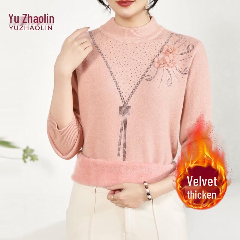 

YUZHAOLIN Women s 2025 Fleece-Lined Thermal Knitted Top 2XL