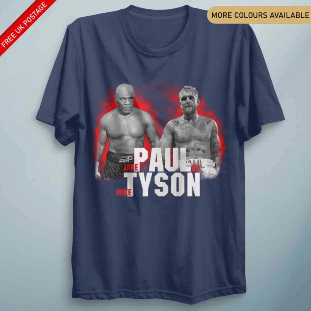 Iron Mike Tyson Vs Jake Paul T Shirt Gym Training Workout Exercise Boxing Top S