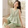 Pajamas women's 1011 new summer thin cute floral sleeveless can be worn outside women's short-sleeved loungewear set 19