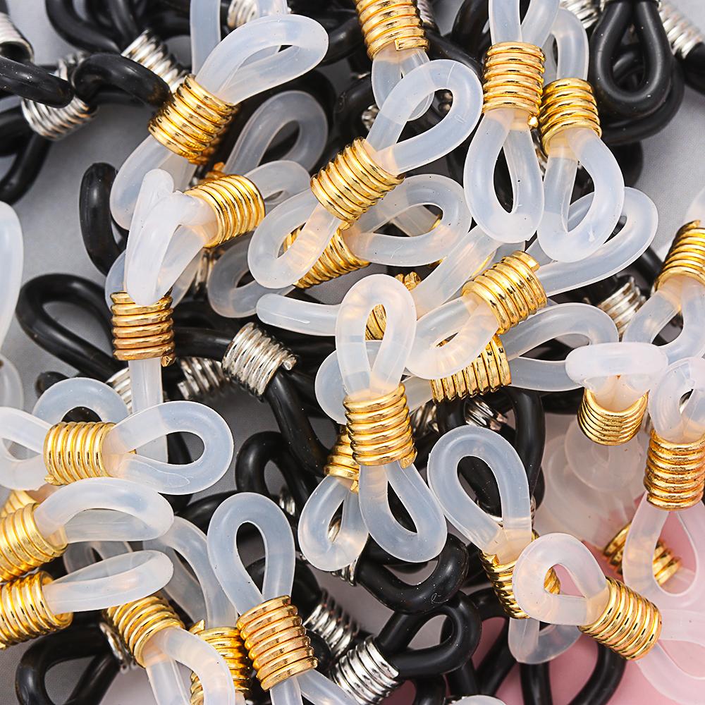 50 PCs Adjustable Anti-Slip Eyeglass Chain Ends Retainer Rubber Glasses Ring Strap Spectacle End Connectors Eyewear Accessories