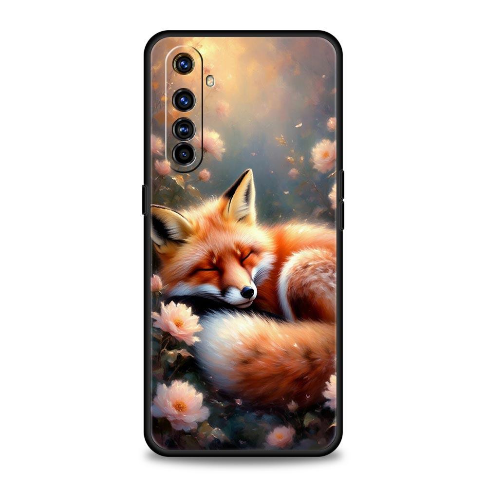 Red Fox Case For Realme C67 C63 C55 C53 C35 C25 C21 GT 2 3 5 6 10 11 12 13 Pro Plus 5G Soft TPU Phone Cover Fundas Capas Bags