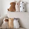 Cute Dog Plush Pillow With Short Faux Fur For Sofa Decor And Living Room Comfort