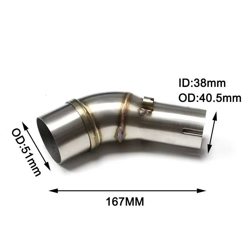 Motorrad R25 Mt25 Für Mt03 R3 Yzfr3 Yamaha YZF Auspuff Mittelverbindungsrohr Verbinden 51mm Motorrad Auspuff Schalldämpferrohr