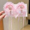 2026 Girls' Pink Hanfu Hair Accessories: Chinese Style Princess Bow with Tassels & Ribbons