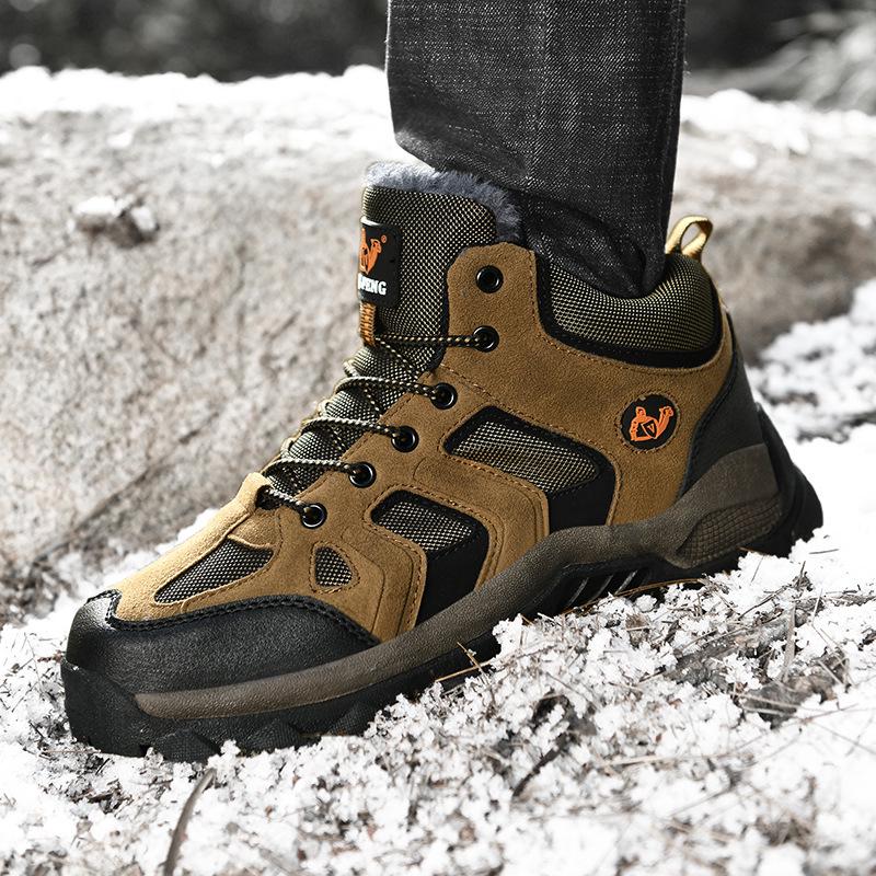 Mid-Top Cotton Outdoor Hiking Shoes - Warm, Unisex, Plus Sizes, Dad Style