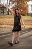 LOLANTA Girls' Sequin Dance Dress, Sleeveless, Feathered, Irregular Hem, Sparkly, for Jazz, Stage, Latin, and Party Photography, Black, 130cm